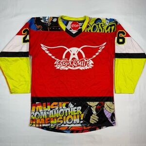 Orlando Junior Solar Bears Aerosmith Mens Hockey Jersey Sz Medium Reversible C4